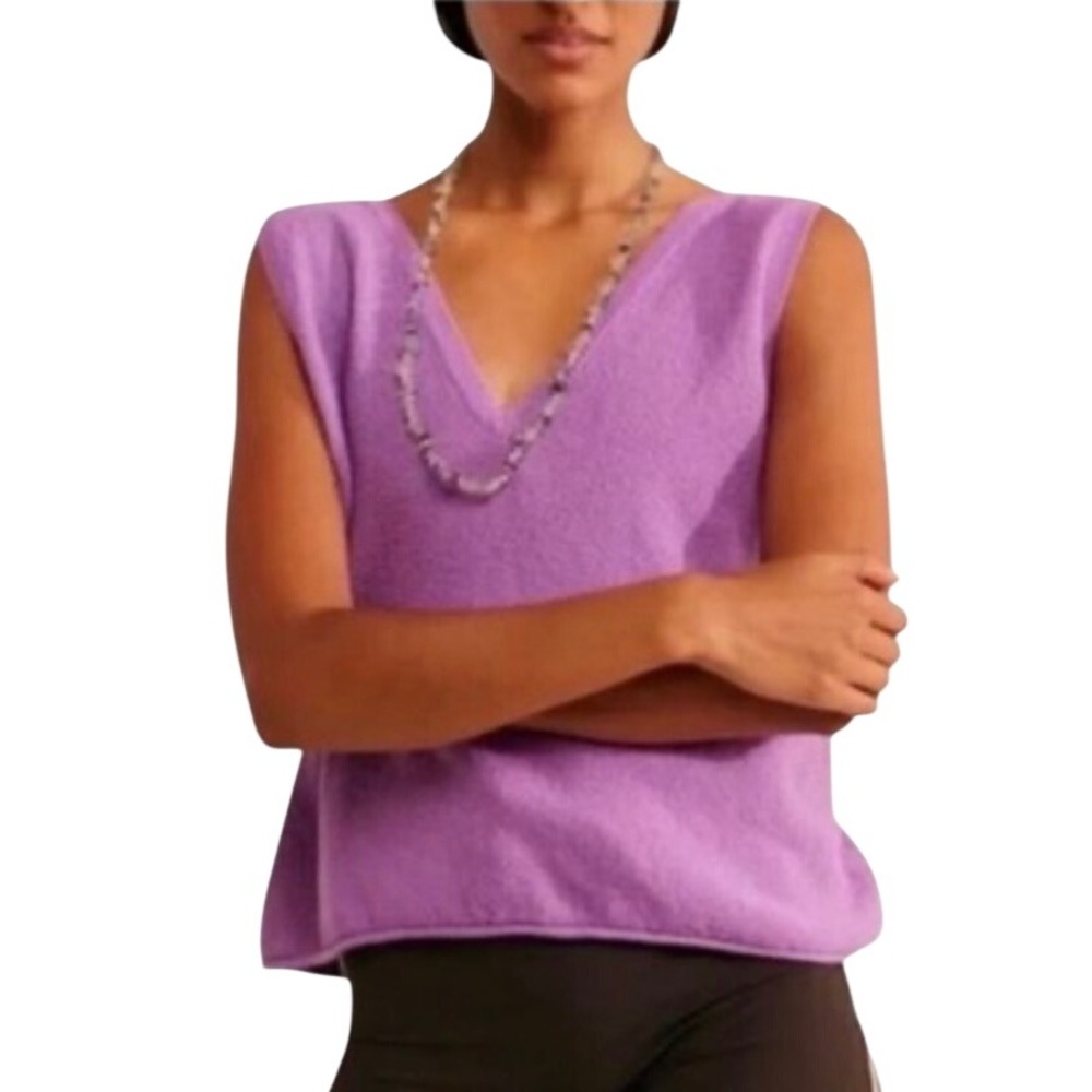 NWOT Free People FP Beach Keiran Sweater Vest Purple Tank Top Tie Straps Medium